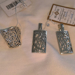 NWT Scroll Sterling Silver Earrings and Ring Set